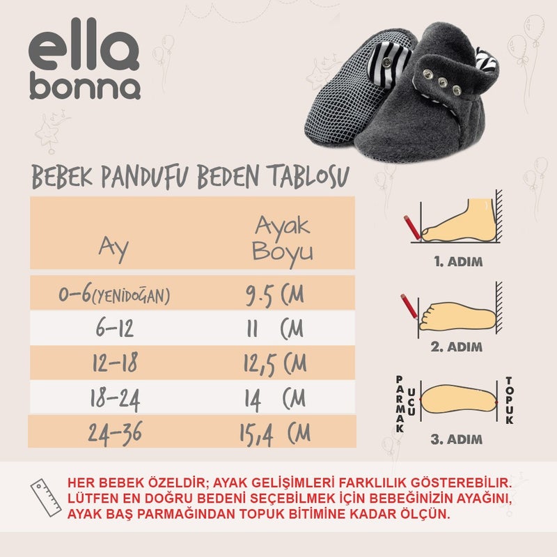 Ella Bonna Non-Slip Sole Booties for Girls and Boys Baby Slippers Home Boots  - Image 2
