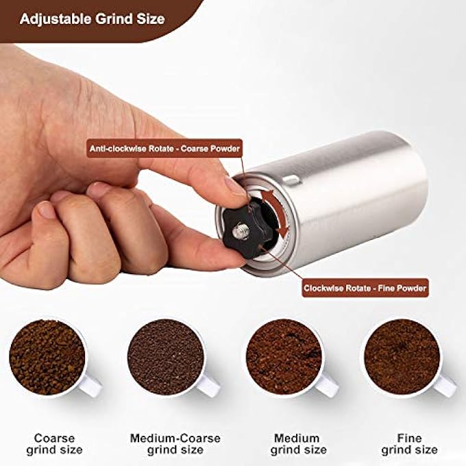 PARACITY Manual Coffee Bean Grinder Stainless Steel Hand Mill Ceramic Burr For Aeropress Drip Coffee Espresso French Press Turkish Brew For Gift - Image 3