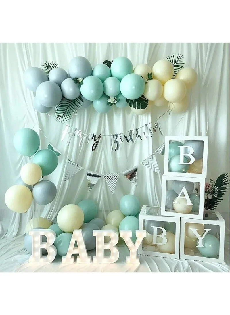 Bkmc 30 Pieces Balloon Baby Transparent Box Balloon Stand Balloon Concept Birthday Party Set Decoration