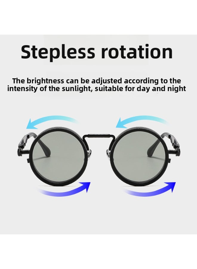 Adjustable ND9 Polarized Sunglasses – UV Protection, 9-Level Light Reduction, Anti-Glare HD Lenses for Day & Night Use, Outdoor Driving, Fishing, Camping, Lightweight & Comfortable Frame(Gold) - Image 3