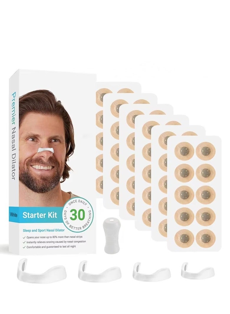 Joyeworld Magnetic Nasal Strips, 60 Magnetic Nasal Strips, Nasal Magnets, Inhalation Breathing Nasal Magnets, Stop Snoring Magnetic Nasal Clips for Home, Travel, Hotel, Business, Men and Women, White - Image 1