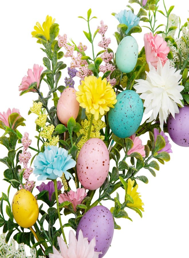 VGIA 20 Inch Easter Wreath for Front Door Easter Egg Decorations Spring FlowerWreath Gifts Party Holiday Wall Home Window Decor - Image 4