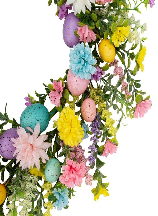 VGIA 20 Inch Easter Wreath for Front Door Easter Egg Decorations Spring FlowerWreath Gifts Party Holiday Wall Home Window Decor - Image 5