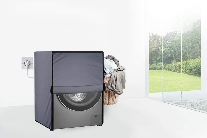 Wings Star Polyester Front Load Washing Machine Cover Suitable For Bosch 5.5 Kg, 6 Kg (50X63X81 Cms, Grey) - Image 2