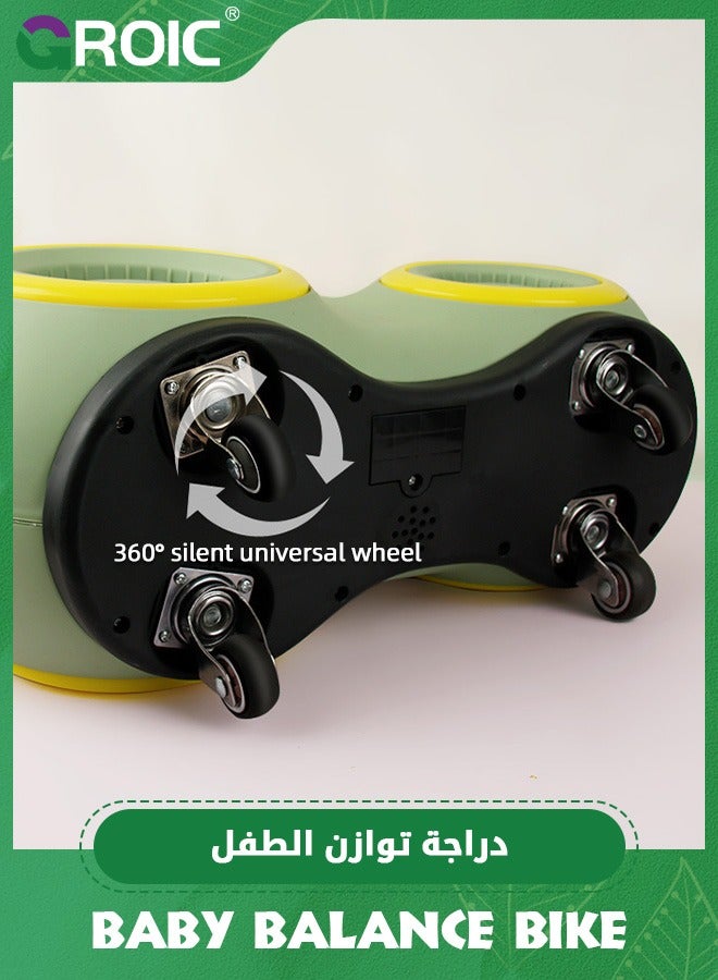 GROIC دراجة توازن للأطفال مع أضواء وموسيقى بأربع عجلات، سيارة بيبي فستق، سيارة ركوب لطيفة مع 4 عجلات عالمية، هدية دراجة توازن للأطفال من 1-3 سنوات - Image 3