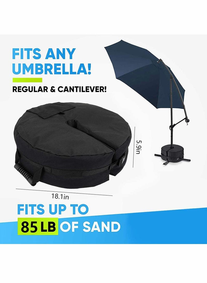 Generic Patio Umbrella Base Weight Bag 18inch Round Sand Stand Detachable Weatherproof Parasol Umbrella Weights Sand Bags Heavy Duty for Outdoor Patio Umbrella Flagpoles Stand Easy to Carry Install  - Image 3