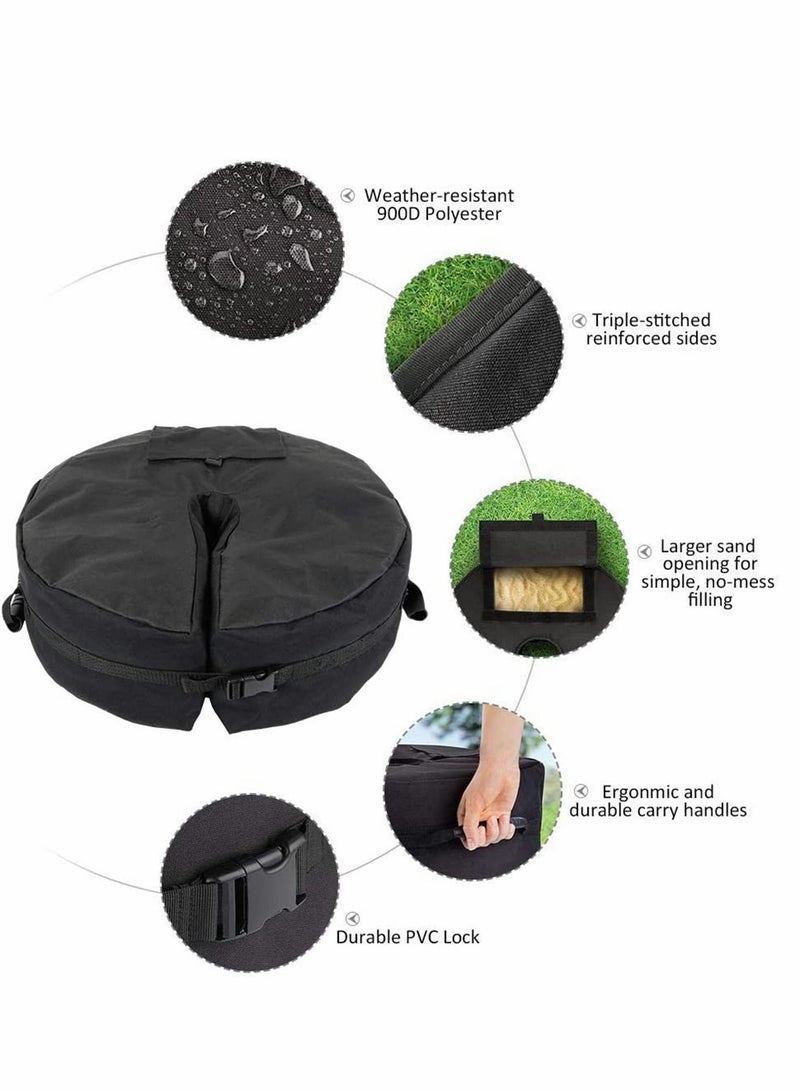 Generic Patio Umbrella Base Weight Bag 18inch Round Sand Stand Detachable Weatherproof Parasol Umbrella Weights Sand Bags Heavy Duty for Outdoor Patio Umbrella Flagpoles Stand Easy to Carry Install  - Image 4
