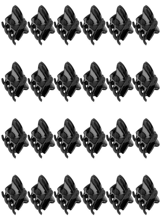 أوير AUEAR، عبوة من 24 مشبك شعر صغير بلاستيكي للبنات والسيدات، أسود، صغير الحجم - Image 1