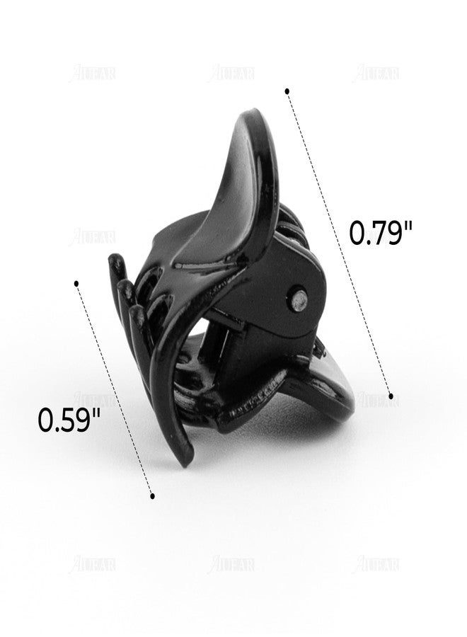 أوير AUEAR، عبوة من 24 مشبك شعر صغير بلاستيكي للبنات والسيدات، أسود، صغير الحجم - Image 2