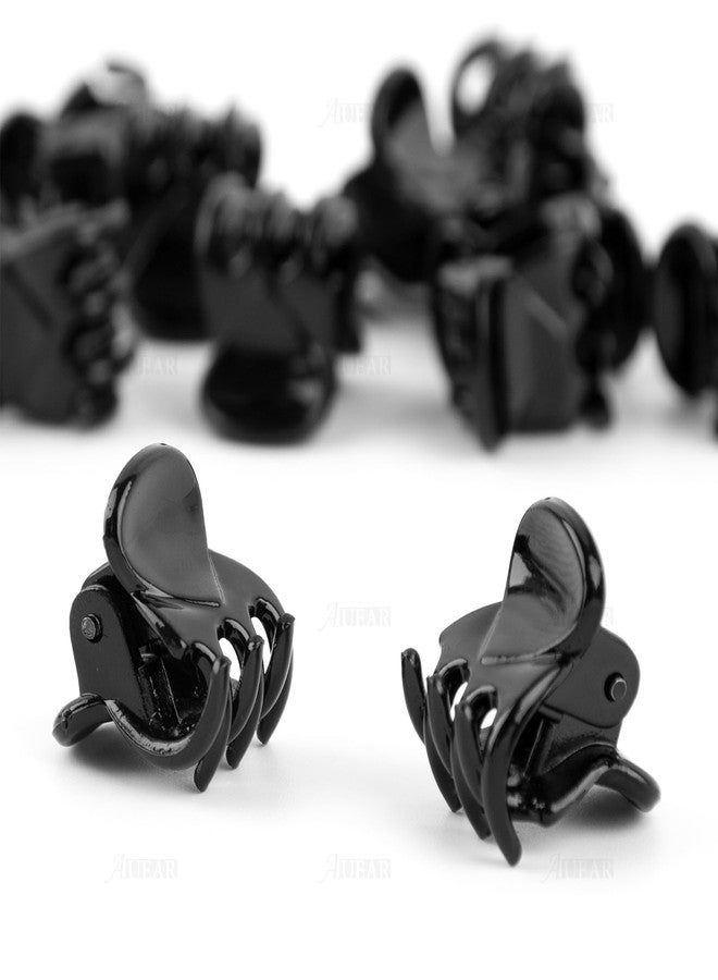 أوير AUEAR، عبوة من 24 مشبك شعر صغير بلاستيكي للبنات والسيدات، أسود، صغير الحجم - Image 3