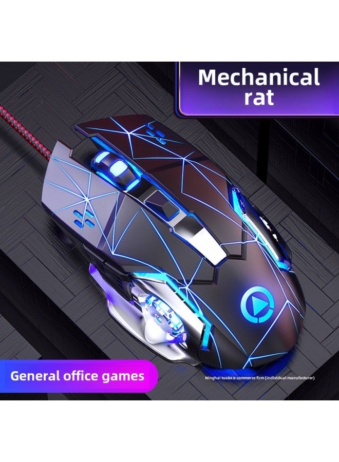 Silver Carving G15 Mechanical Mouse Wired Mute Game E-Sports Home Office Desktop Laptop Universal USB-Color:Gw Black  + Mouse Pad-Interface:Official Standard - Image 2