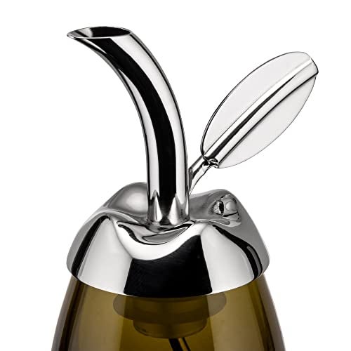 Alessi "Fior d'olio" Pourer For Olive Oil Bottle in 18/10 Stainless Steel Mirror Polished And Thermoplastic Resin With Taster in Glass, Silver - Image 2