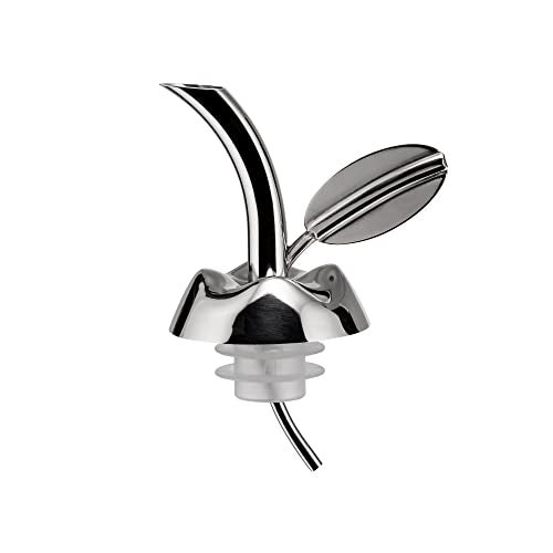 Alessi "Fior d'olio" Pourer For Olive Oil Bottle in 18/10 Stainless Steel Mirror Polished And Thermoplastic Resin With Taster in Glass, Silver - Image 3