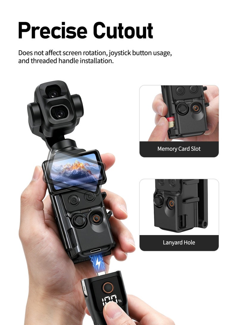 Lumox Magnetic Extension Bracket for DJI Osmo Pocket 3 / 4 / 4 Pro, Multifunctional Magnetic Stand with Cold Shoe Mount, 1/4" Screw Hole & Foldable GoPro Interface - Image 4