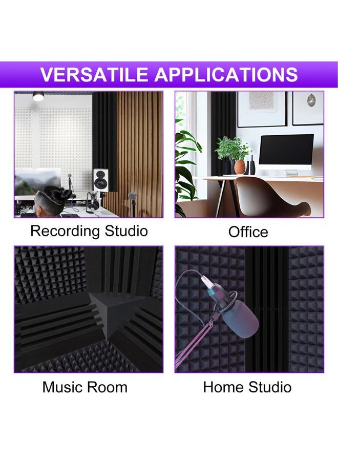 TroyStudio Bass Traps - 12 Pcs 4 X 4 X 12 Inches Dense Thick Studio Bass Foam Corner, Acoustic Treatment Panel Absorbing Echo Reverb, Low Frequency Sound Absorber for Music Room Home Recording Studio - Image 5