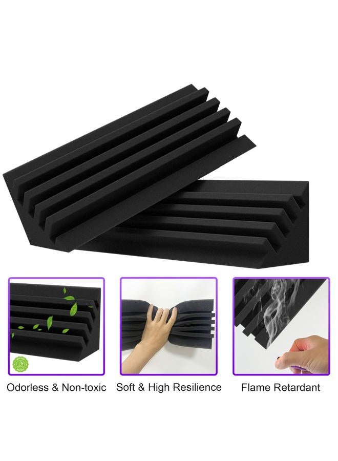 TroyStudio Bass Traps - 12 Pcs 4 X 4 X 12 Inches Dense Thick Studio Bass Foam Corner, Acoustic Treatment Panel Absorbing Echo Reverb, Low Frequency Sound Absorber for Music Room Home Recording Studio - Image 4