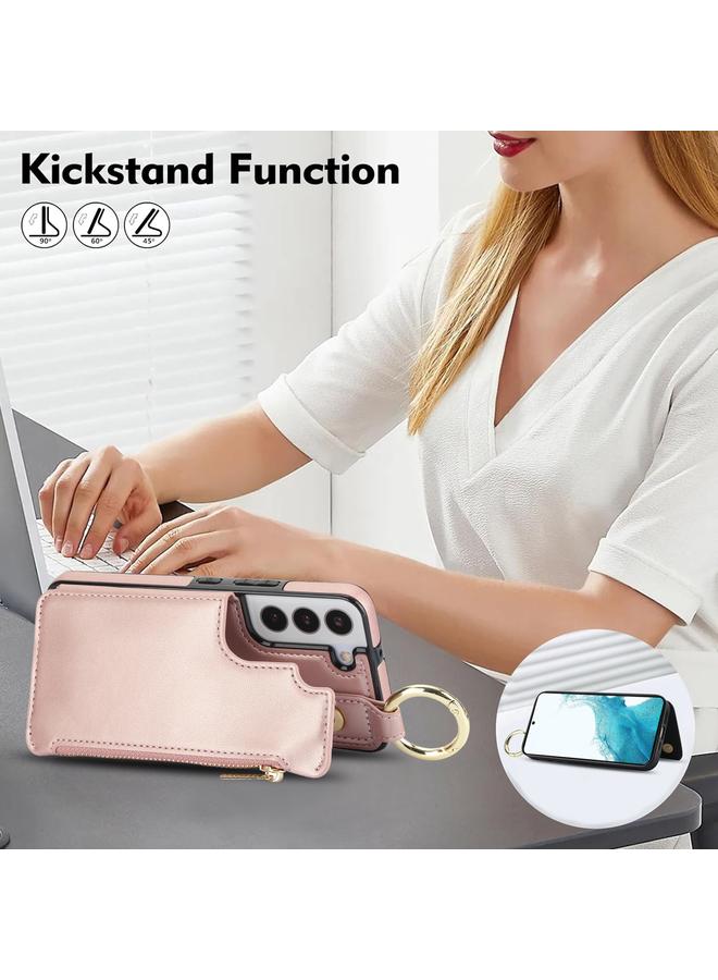 S-TOP Case For Samsung Galaxy S22 5G RFlD Anti-theft Double Buckle Ring Zipper Card Phone Case - Image 4