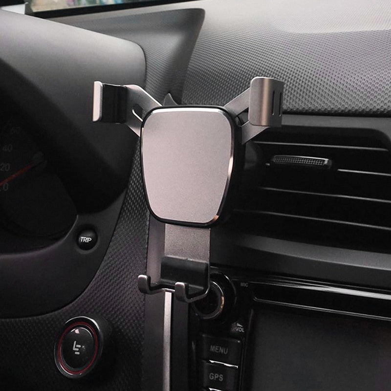 Silver Aluminum Alloy Car Vent Phone Holder Mount Bracket For Navigation Dashboard - Image 5