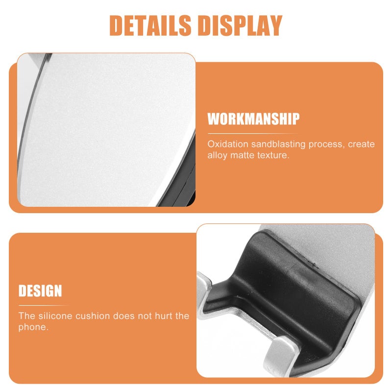 Silver Aluminum Alloy Car Vent Phone Holder Mount Bracket For Navigation Dashboard - Image 4