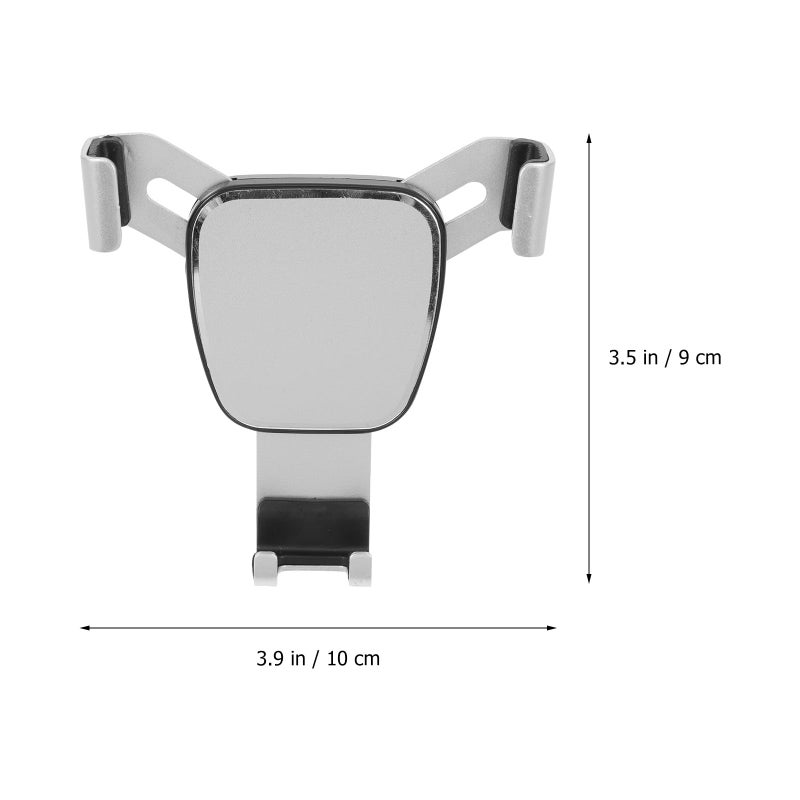 Silver Aluminum Alloy Car Vent Phone Holder Mount Bracket For Navigation Dashboard - Image 3