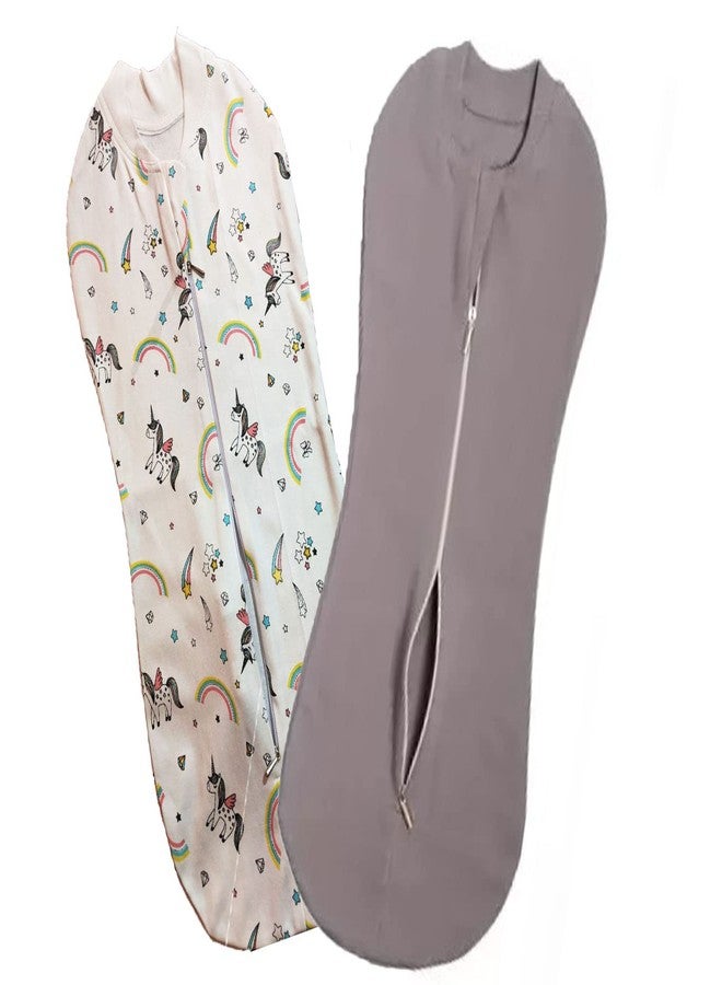 MammaChamp POD/Swaddle/Sleeping Bag/Sack for NewbornBaby 0-6 Months Pack-of 2 (White+Grey) - Image 1