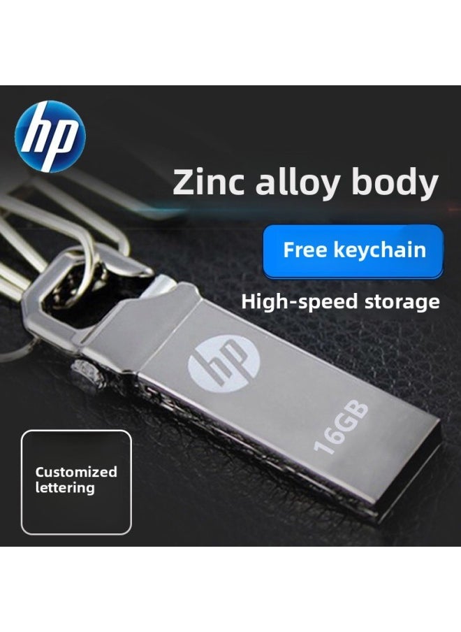 U Disk 64g32g16g8g Lettering Logo High-speed Mobile Phone Computer Universal Car USB Large Capacity-Color:U Disk + Keychain 2-Capacity:[High-speed 3.0] 32g