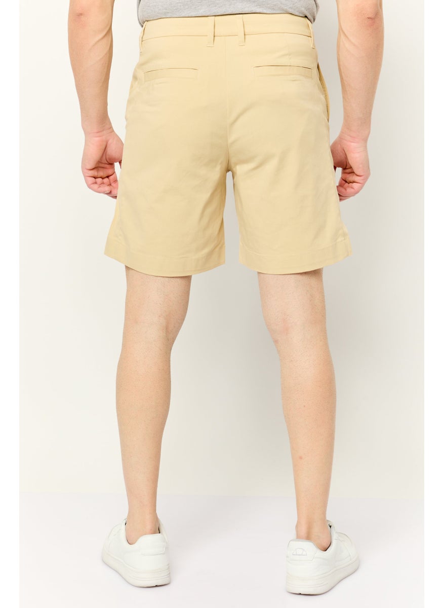 ESPRIT Men Solid Chino Shorts, Beige  - Image 4