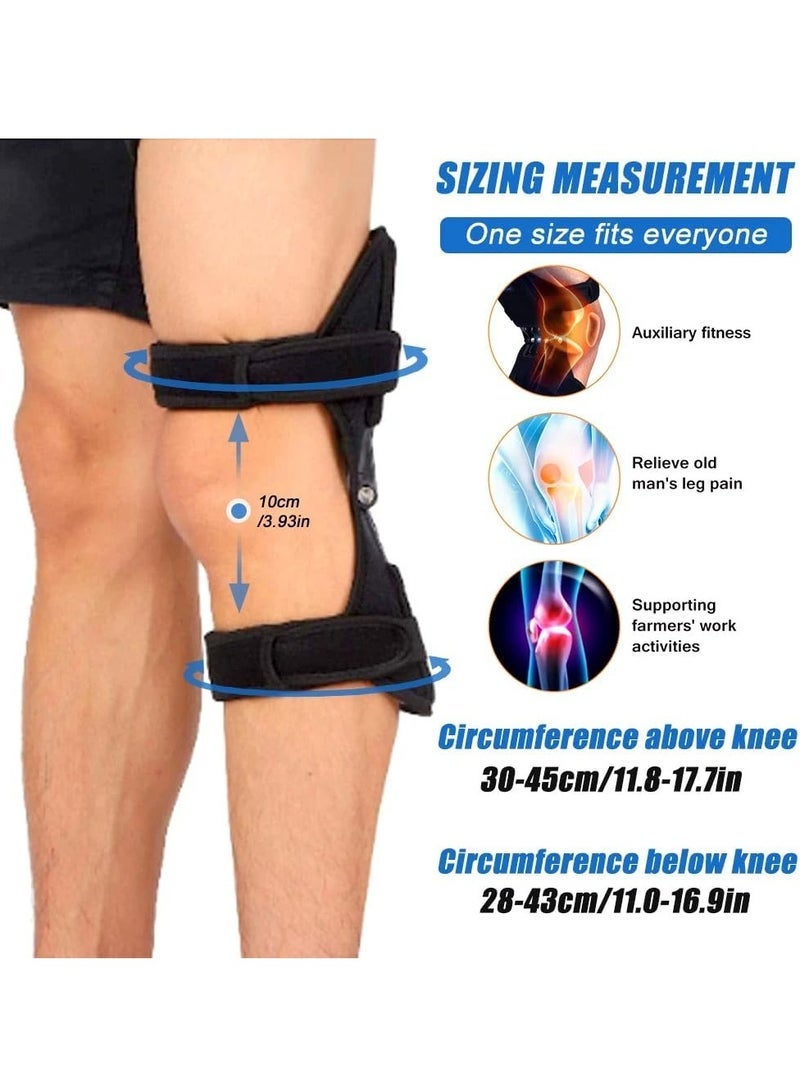 دعامة الركبة الربيعية القوية - دعم مفصل الركبة لتخفيف آلام التهاب المفاصل - مناسبة للجري والمشي وتسلق الجبال والقرفصاء - تهوية عالية ومقاس واحد - مضادة للانزلاق ومعززة للطاقة قطعتين - Image 5