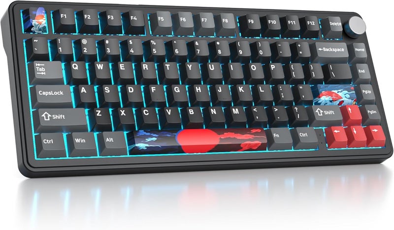 surmen M75 75% Wireless Creamy Keyboard with Joint, Bluetooth Mechanical Gaming Keyboard Prelubrized BT5.0/2.4Ghz/USB with Sound Absorbing Pads Hot Swap - Image 1