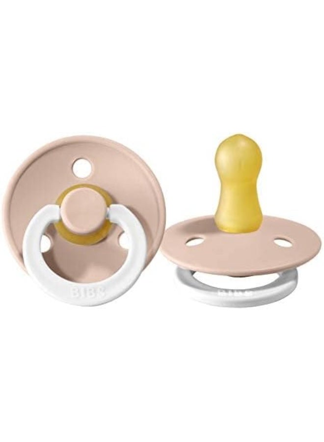 BIBS Pacifiers Colour Collection | Natural Rubber Baby Pacifier | Set of 2 BPA-Free Soothers | Made in Denmark | 18+ Months (Pack of 2) | Blush Night - Image 1