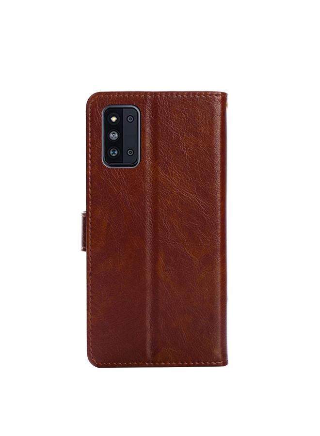 اس-توب جراب لهاتف Samsung Galaxy F52 5G مصنوع من جلد البولي يوريثان الحراري مع حامل وفتحة للبطاقات ومحفظة وحبل تثبيت. ... - Image 3