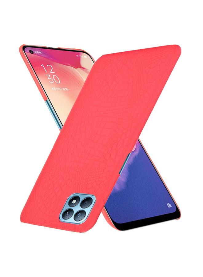 اس-توب جراب لهاتف OPPO Reno4 SE مقاوم للصدمات من جلد التمساح PC + جراب PU - Image 2