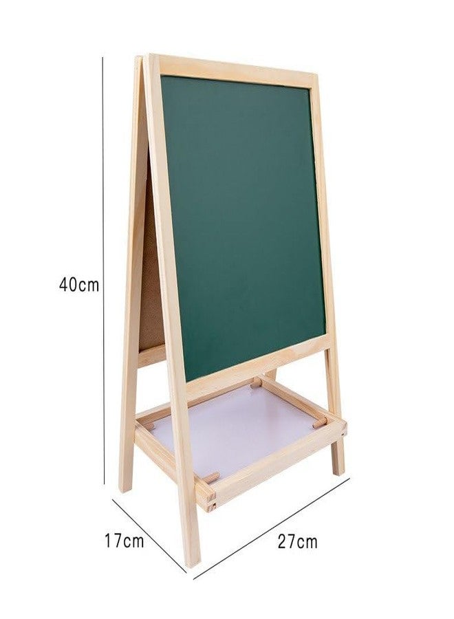 Fennec Mart Double-Sided Magnetic Blackboard & Chalkboard Easel for Kids - Wooden Adjustable Drawing Board with Alphabet, Numbers & Shapes | Educational Learning Toy for Toddlers (Age 3+) - Image 2