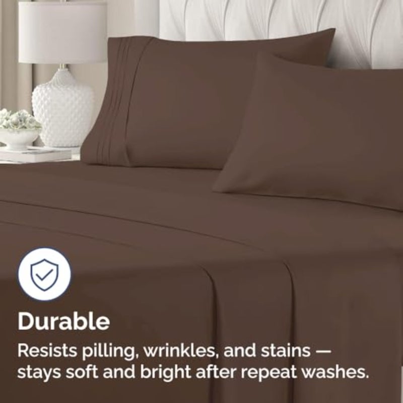 Pillow Cases Set of 2 - Ultra Soft Hotel Quality Pillowcase Covers - Comfy, Cozy and Wrinkle Free - Shrinkage, Stain and Fade Resistant - Machine Washable Pillow Protectors - 2 Pcs Set - Brown - Image 4