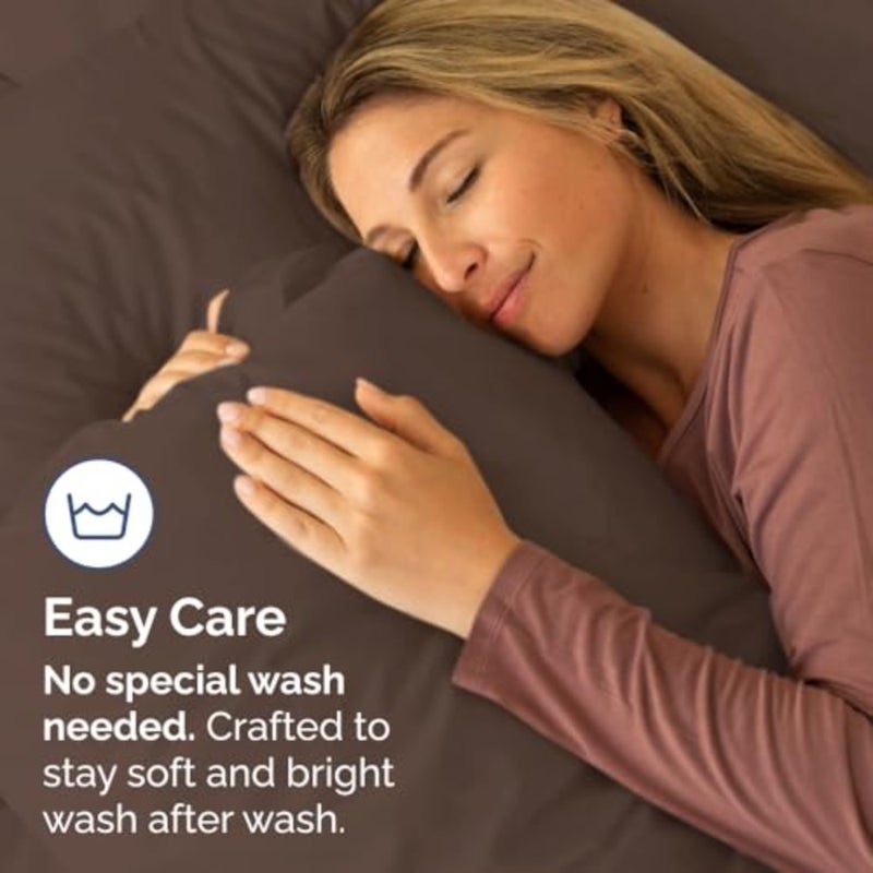 Pillow Cases Set of 2 - Ultra Soft Hotel Quality Pillowcase Covers - Comfy, Cozy and Wrinkle Free - Shrinkage, Stain and Fade Resistant - Machine Washable Pillow Protectors - 2 Pcs Set - Brown - Image 5