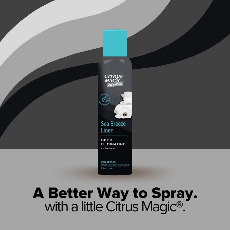 Citrus Magic On The Go Odor Eliminating Air Freshener Spray for Auto, Sea Breeze Linen, 8-Ounce, Pack of 2 - Image 5
