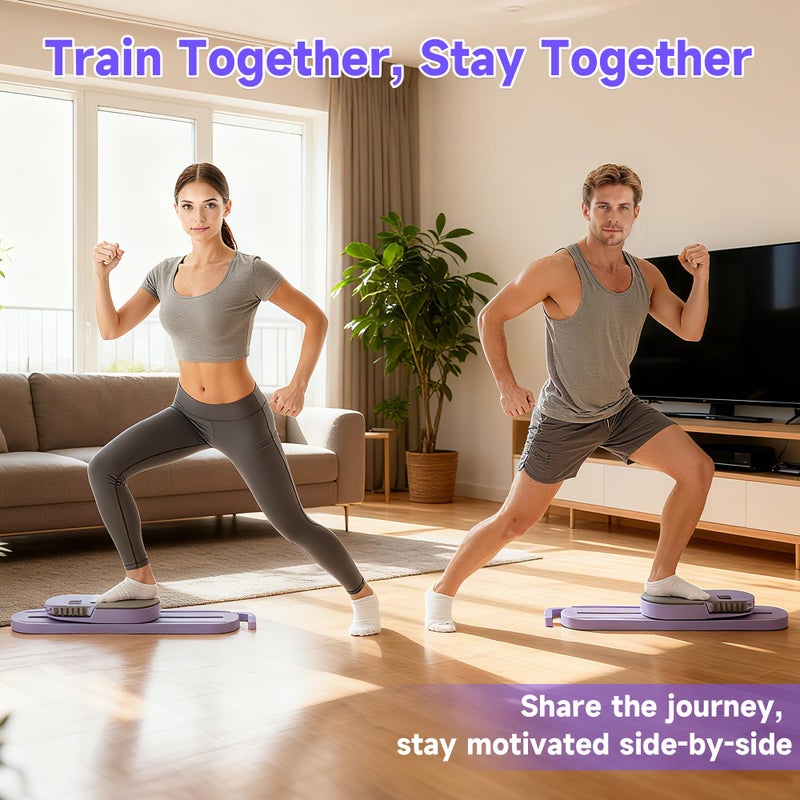 COSIEST Upgraded Split-Design Pilates Board, Foldable 2-in-1 Reformer for Solo & Partner Workouts, Full Body Home Gym Equipment for Core, Abs, Glutes, Strength Training with Resistance Bands & Roller - Image 4