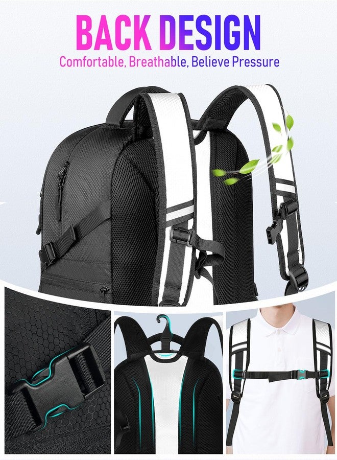 LOINTET Basketball Bag Backpack with Ball Holder Shoes Compartment, Large Basketball Accessories Sports Bag More Pockets for Football, Soccer, Volleyball, Gym, Travel, White - Image 5