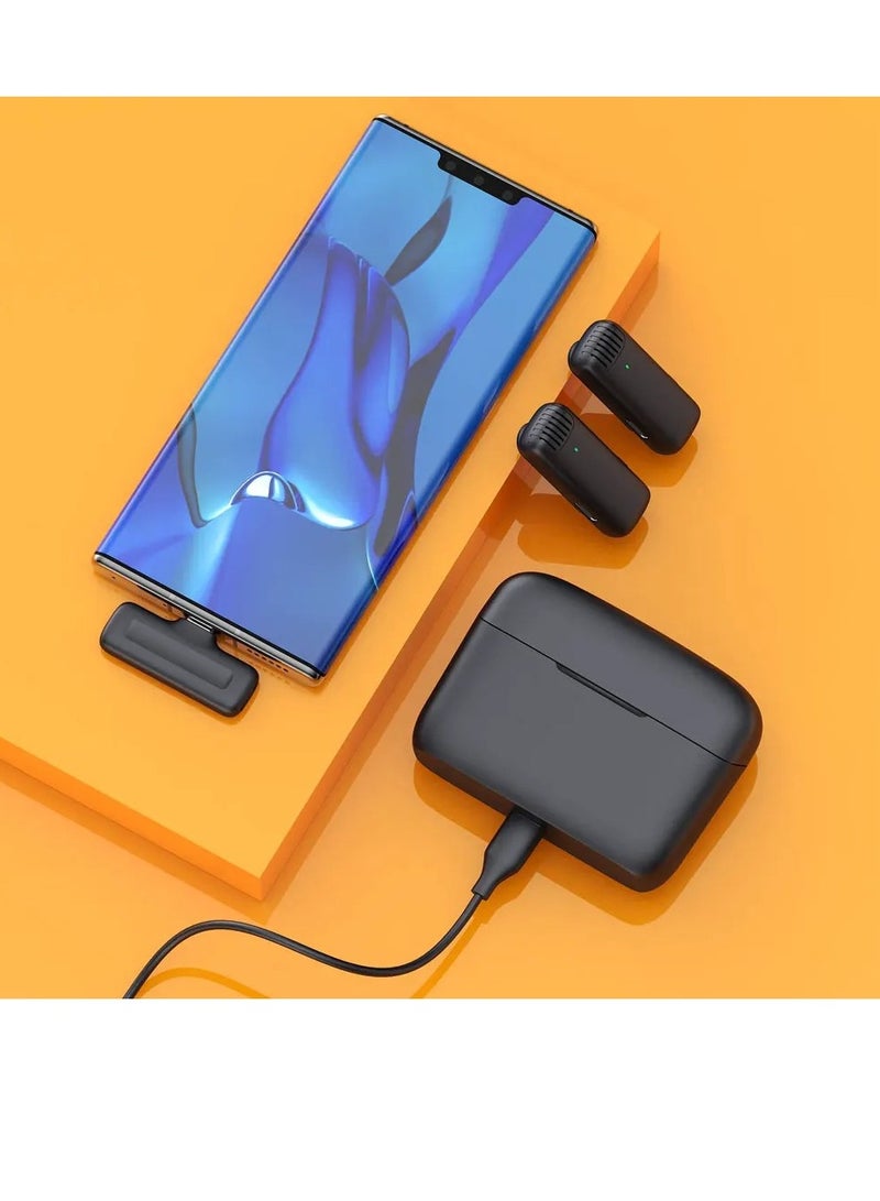 Wireless Microphone, Portable Audio Video Receiver Mini Mic With Charger Case, Sturdy And Durable Portable Mic For Android Phones Tablet Computer, ( Type C)