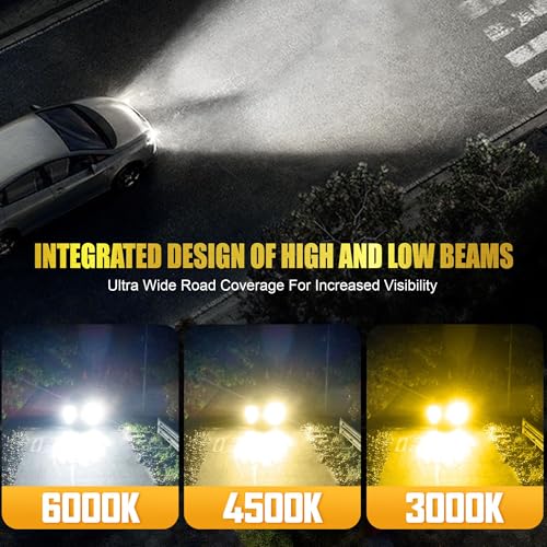 Audio Wheels LED Projector 1.8 Inch Fog Lamp with Cover 120W, Tri-Color (White/Warm/Yellow) | Fog Light for Car & Vehicle Modification | Compatible with Tata Nexon, Punch, Harrier OR Curvv - Image 3
