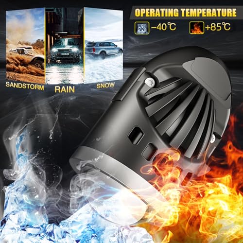 Audio Wheels LED Projector 1.8 Inch Fog Lamp with Cover 120W, Tri-Color (White/Warm/Yellow) | Fog Light for Car & Vehicle Modification | Compatible with Tata Nexon, Punch, Harrier OR Curvv - Image 5