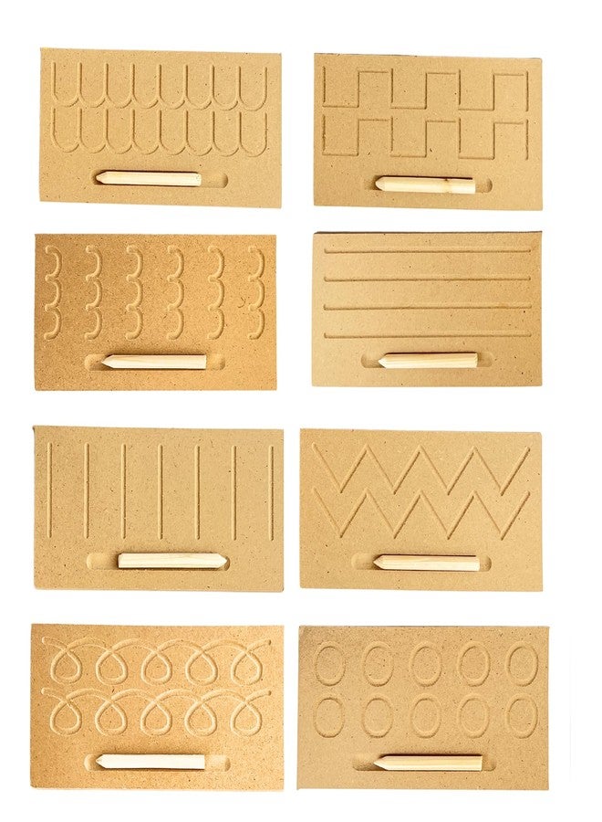 BuGBee Educational Tracing Wooden Board for Kids | Counting Learning Puzzle for Children | Writing Slate for Toddlers | Montessori Toy for 2+ 3+ Years | Handwriting Practice Prewriting Board Set of 8 - Image 1