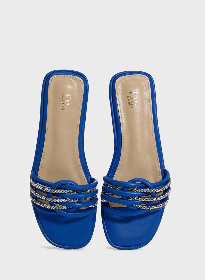 ايلا صندل مسطح بحزام منسوج - Image 4