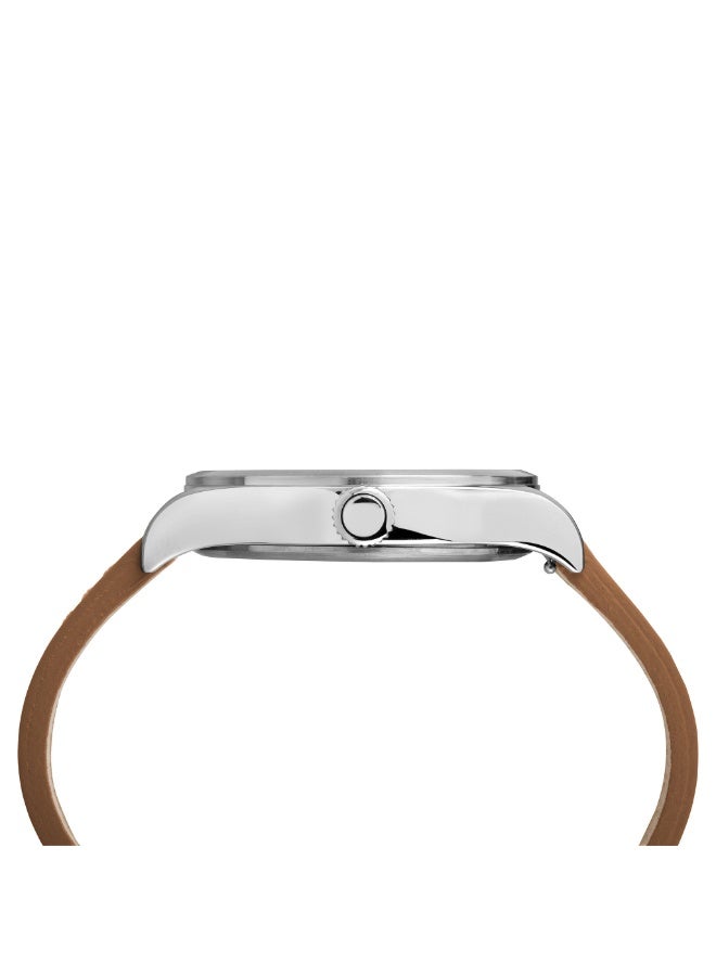 TIMEX HERITAGE WATERBURY TAN LEATHER & BLACK DIAL UNISEX WATCH  INDIGLO NIGHTLIGHT - Image 2