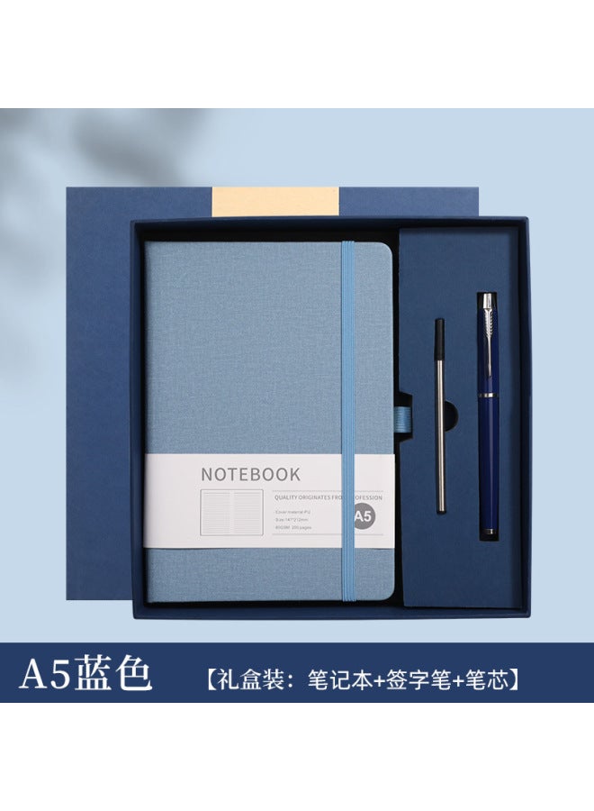 Real Notebook Customized Business Hard Cover Simple Thick Office Strap Diary Stationery Notepad - Image 1