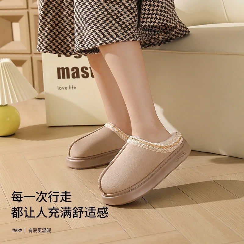 Y&D House Slippers Indoor Fur Shoes Autumn Winter Warm Fuzzy New Design Slippers Cloud Slides for Women Men - Image 4