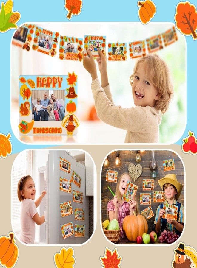 Blueweenly 24 Sets Happy Thanksgiving Magnet Picture Frames Crafts for Kids Fall Turkey Photo Frames Fall Magnet Art and Craft DIY Project for Autumn Thanksgiving Favors Gift Game Classroom Activities - Image 4