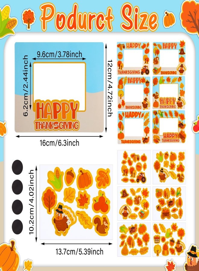 Blueweenly 24 Sets Happy Thanksgiving Magnet Picture Frames Crafts for Kids Fall Turkey Photo Frames Fall Magnet Art and Craft DIY Project for Autumn Thanksgiving Favors Gift Game Classroom Activities - Image 2
