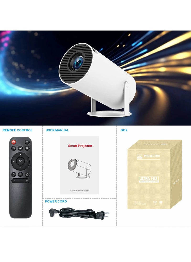 DIGI CORE - HY300 PRO Smart Projector Support 4K Mini Projector Auto Keystone Correction Portable Projector 280 ANSI 2.4 5G WiFi BT 5.0 130 Inch Screen 180 Degree Flip Home HD Video Projector Outdoor Projector Android 11 Compatible With TV Stick/HDMI/USB/PS5/iOS/PS4 - Image 1