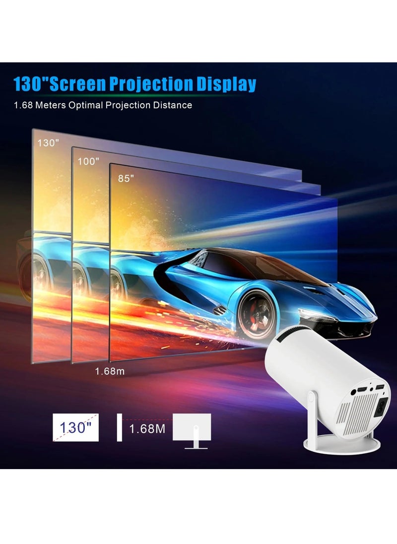 DIGI CORE - HY300 PRO Smart Projector Support 4K Mini Projector Auto Keystone Correction Portable Projector 280 ANSI 2.4 5G WiFi BT 5.0 130 Inch Screen 180 Degree Flip Home HD Video Projector Outdoor Projector Android 11 Compatible With TV Stick/HDMI/USB/PS5/iOS/PS4 - Image 1
